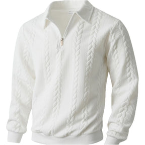 Fr hjahr Herbst 2025 Cross Border Neuer europ ischer und amerikanischer Stil Outdoor Casual Pullover mit Reverskragen und halbem Rei verschluss Langarm Herrenbekleidung image 4