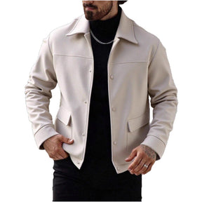 2025 Cross border Men s European and American Casual Wool Jacket Long sleeved Lapel Top Men s Foreign Trade TEMU Amazon image 4